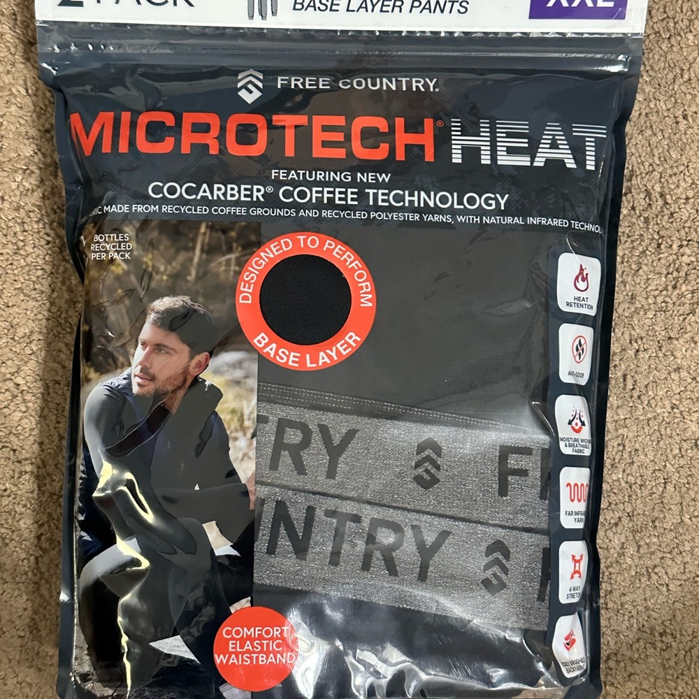 Free Country Men’s Base Layer Pants 2 Pack